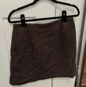 Uniqlo wool blend checked mini skirt